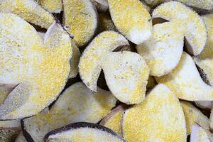 Preparation of the porcini mushroom before frying photo