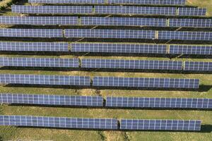 Aerial photographic documentation of a solar panel plant photo