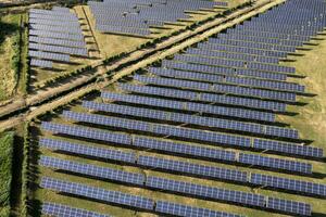 Aerial photographic documentation of a solar panel plant photo