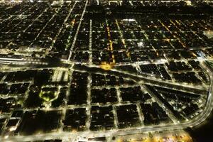 Night aerial view of the city of Viareggio Tuscany Italy photo