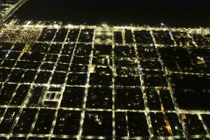 Night aerial view of the city of Viareggio Tuscany Italy photo