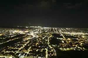 Night aerial view of the city of Viareggio Tuscany Italy photo