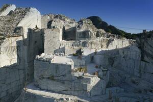 Quarry for the extraction of blocks of white statuary marble photo