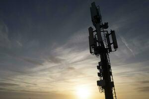 Photo shoot of a telephone repeater in the mountains