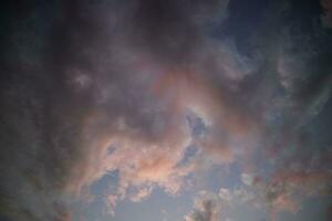 Photographic shot of the colors of the clouds at sunset photo