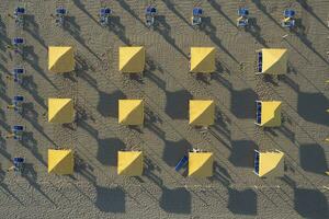 The equipped beach of Versilia seen from above photo