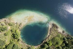 Particular aerial view of the Accesa lake Grosseto photo