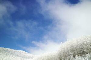 Tuscan Apennines covered with snow covered photo