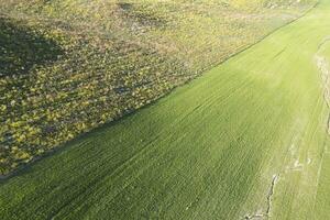 Aerial view of countryside colors in spring photo