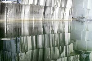 View of a wall after the extraction of the marble photo