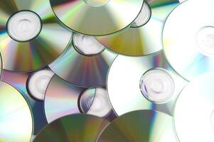 many cd's are arranged in a circle photo