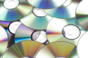 many cd's are arranged in a circle photo