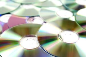 many cd's are arranged in a circle photo