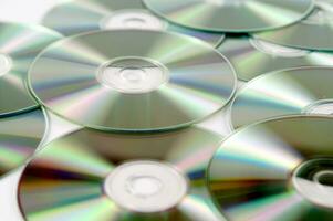 many cd's are arranged in a circle photo