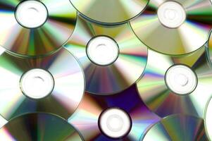 many cd's are arranged in a circle photo