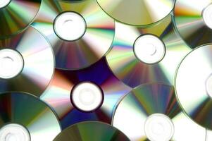 many cd's are arranged in a circle photo