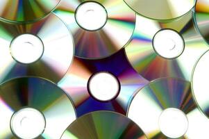 many cd's are arranged in a circle photo