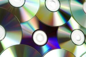 many cd's are arranged in a circle photo