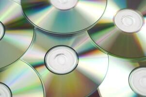 many cd's are arranged in a circle photo