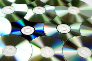 many cd's are arranged in a circle photo