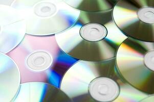 many cd's are arranged in a circle photo