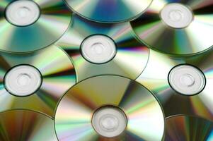 many cd's are arranged in a circle photo