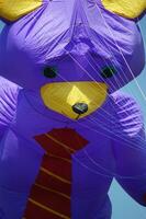 Set of flying colorful kites photo