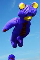 Set of flying colorful kites photo