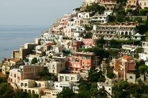 panoramic view of the village of Positano Naples Italy photo