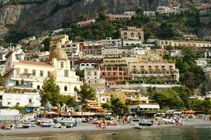 panoramic view of the village of Positano Naples Italy photo