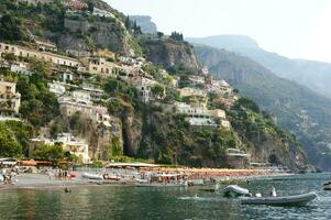 panoramic view of the village of Positano Naples Italy photo