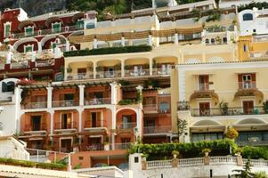 panoramic view of the village of Positano Naples Italy photo