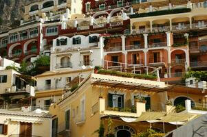 panoramic view of the village of Positano Naples Italy photo