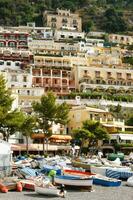 panoramic view of the village of Positano Naples Italy photo