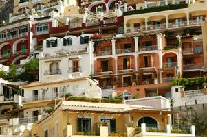 panoramic view of the village of Positano Naples Italy photo