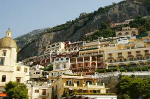 panoramic view of the village of Positano Naples Italy photo