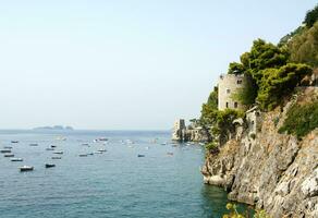 panoramic view of the village of Positano Naples Italy photo