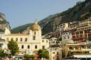 panoramic view of the village of Positano Naples Italy photo