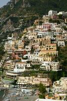 panoramic view of the village of Positano Naples Italy photo