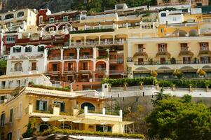 panoramic view of the village of Positano Naples Italy photo