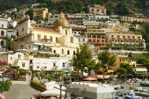 panoramic view of the village of Positano Naples Italy photo