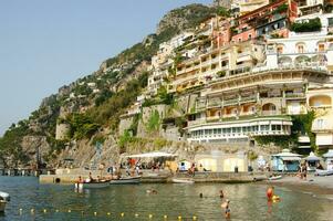 panoramic view of the village of Positano Naples Italy photo