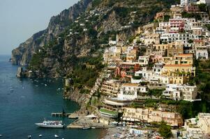 panoramic view of the village of Positano Naples Italy photo