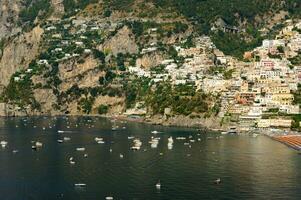 panoramic view of the village of Positano Naples Italy photo
