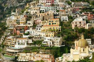 panoramic view of the village of Positano Naples Italy photo
