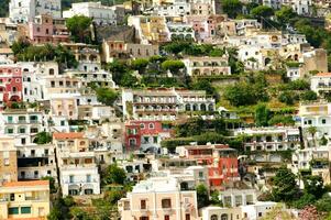 panoramic view of the village of Positano Naples Italy photo