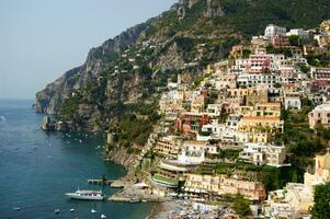 panoramic view of the village of Positano Naples Italy photo