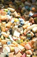 Small pieces of colored glass for the composition of the mosaics photo