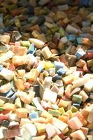 Small pieces of colored glass for the composition of the mosaics photo