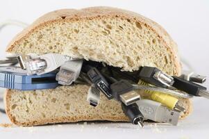a sandwich with a cd on top of it photo